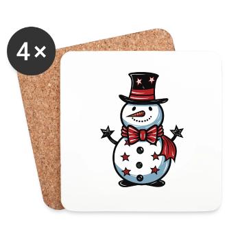 Snowman Winter Christmas - Coasters (set of 4) - white - Front