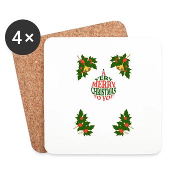 A VERY MERRY CHRISTMAS TO YOU - Untersetzer (4er-Set) - Weiß - Vorne