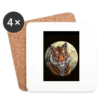 Majestätischen Tiger - Untersetzer (4er-Set) - Weiß - Vorne
