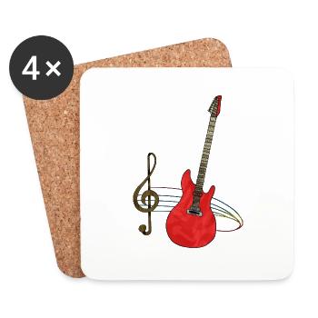 Guitar - Coasters (set of 4) - white - Front