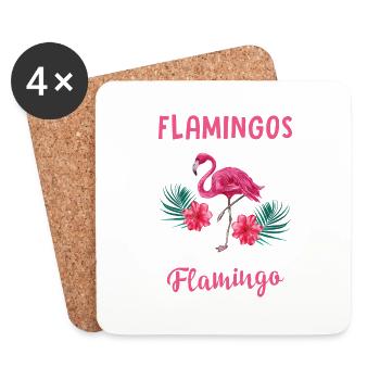 Les flamants roses sont un oiseau rose mignon génial - Dessous de verre (lot de 4) - blanc - Devant