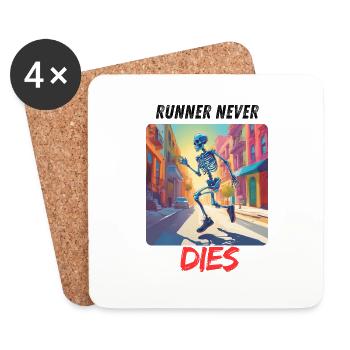 Runner never dies - Dessous de verre (lot de 4) - blanc - Devant