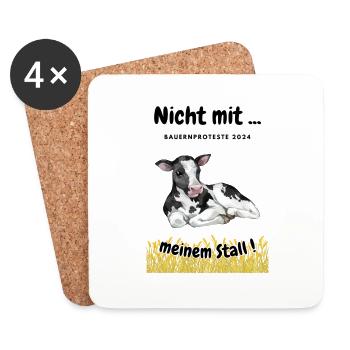 Landwirtschaft - Bauerndemo - Untersetzer (4er-Set) - Weiß - Vorne