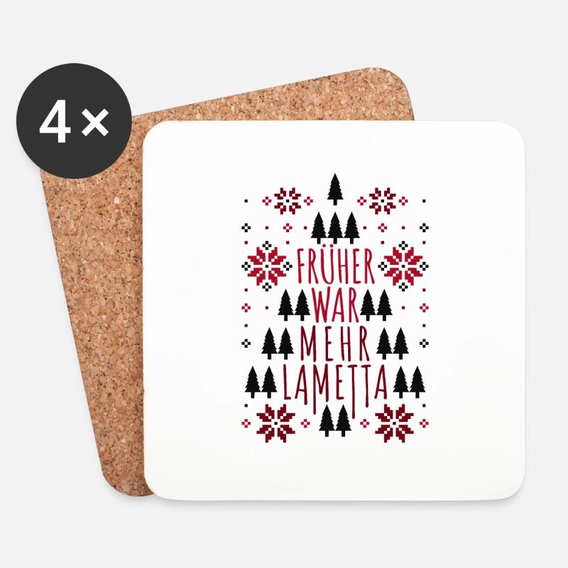 Früher war mehr Lametta Spruch Ugly Christmas - Untersetzer (4er-Set) - Weiß