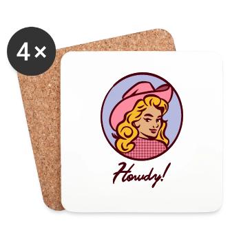 Howdy Girl Western - Untersetzer (4er-Set) - Weiß - Vorne