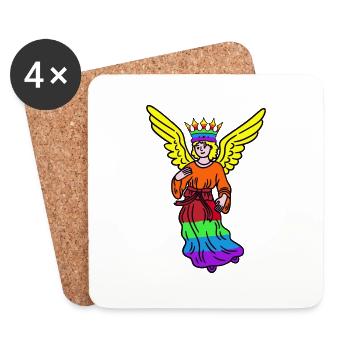 LGBT Rainbow Angel Gay Pride Christmas Xmas - Coasters (set of 4) - white - Front