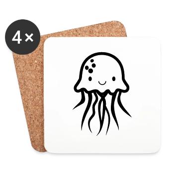 Jellyfish - Coasters (set of 4) - white - Front