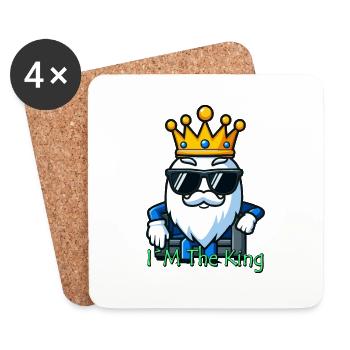 I m the King Schach - Untersetzer (4er-Set) - Weiß - Vorne
