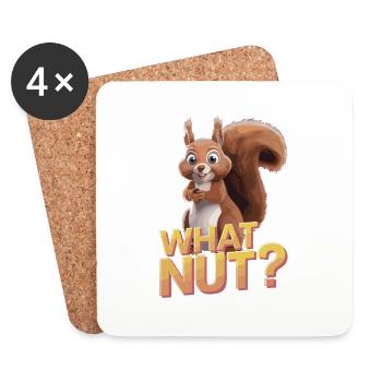 Nettes Eichhörnchen hält Eichel What Nut - Untersetzer (4er-Set) - Weiß - Vorne