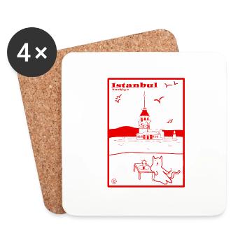 İstanbul turquie - Dessous de verre (lot de 4) - blanc - Devant