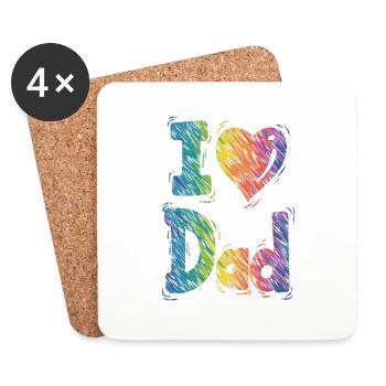 i love you dad dad favorite Best Father pops dad - Coasters (set of 4) - white - Front