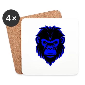 Monkey Animal Portrait - Coasters (set of 4) - white - Front
