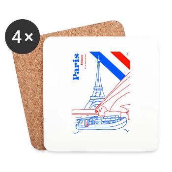 Paris et sa dame de fer - Dessous de verre (lot de 4) - blanc - Devant