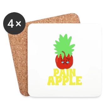 Ananas Schmerz Apfel - Untersetzer (4er-Set) - Weiß - Vorne