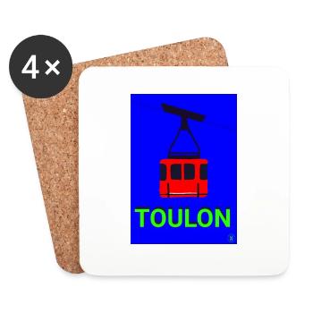 Seilbahn von Toulon - Untersetzer (4er-Set) - Weiß - Vorne