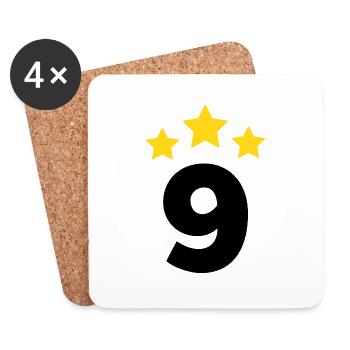 9 Year Star - 9th Anniversary Gift - Coasters (set of 4) - white - Front