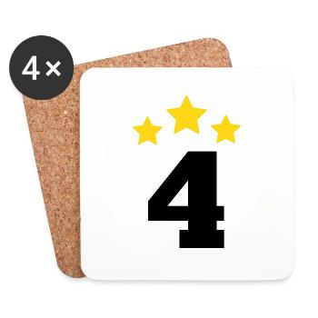 4 Year Star - 4th Anniversary Gift - Coasters (set of 4) - white - Front