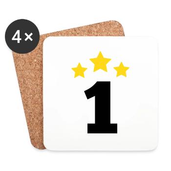 1 an étoile - cadeau de 1e anniversaire - Dessous de verre (lot de 4) - blanc - Devant