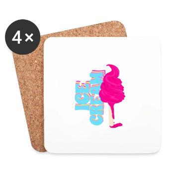 Unreal cream summer vibes - Coasters (set of 4) - white - Front