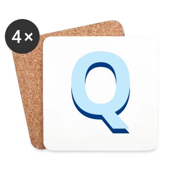 Letter q blue pop and modern - Coasters (set of 4) - white - Front