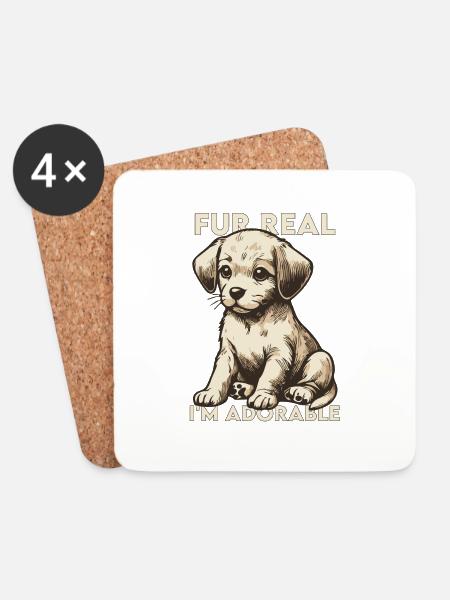 Fur Real - Untersetzer (4er-Set) - Weiß