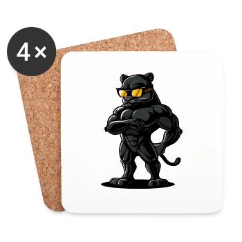 Panther Tier - Untersetzer (4er-Set) - Weiß - Vorne