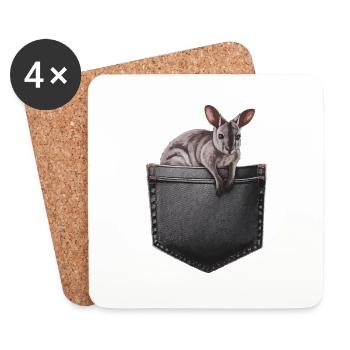 Wallaby - Untersetzer (4er-Set) - Weiß - Vorne