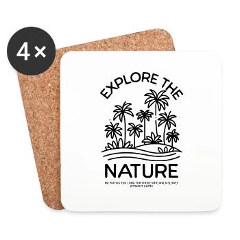 Explorez la nature tropicale - Dessous de verre (lot de 4) - blanc - Devant