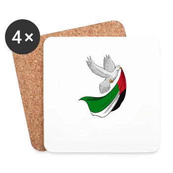 Free Palestine Design – Statement for Peace - Coasters (set of 4) - white - Front