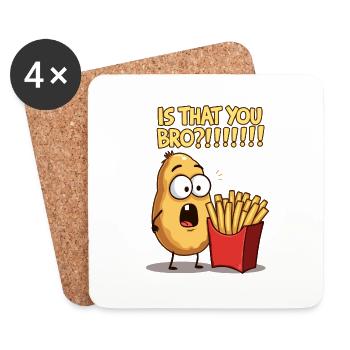 Potato Meet French Fries - Coasters (set of 4) - white - Front