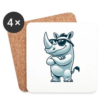 Rhino Comic Sunglasses - Coasters (set of 4) - white - Front
