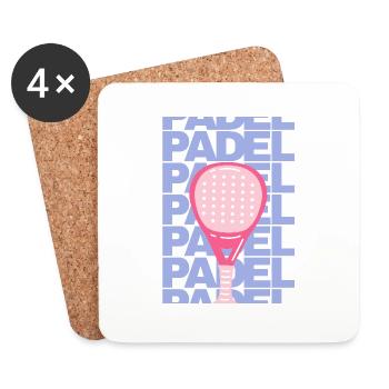 Padel-Poster - Untersetzer (4er-Set) - Weiß - Vorne