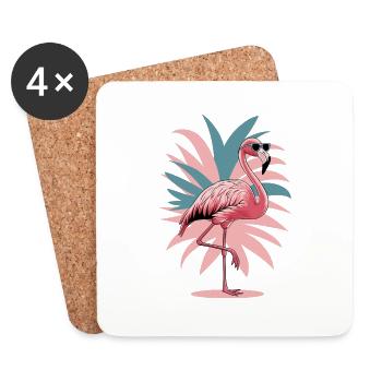 Tropicool Flamingo - Coasters (set of 4) - white - Front