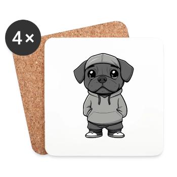Mastiff Hund Lustig - Untersetzer (4er-Set) - Weiß - Vorne