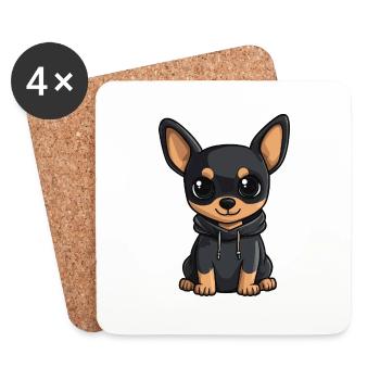 Pinscher Hund Lustig - Untersetzer (4er-Set) - Weiß - Vorne