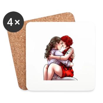 Love Couple - Untersetzer (4er-Set) - Weiß - Vorne