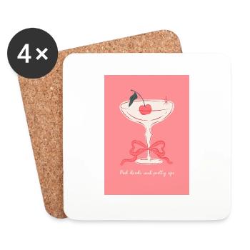 Pretty pink gin drink - Coasters (set of 4) - white - Front
