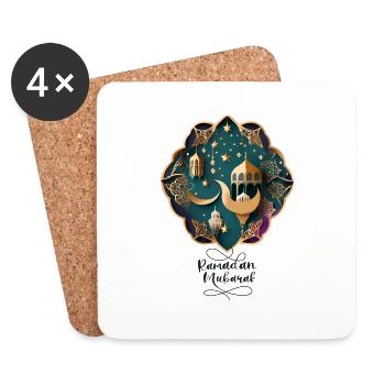 Ramadan Gift Eid Mubarak Islam Allah Muslim - Coasters (set of 4) - white - Front