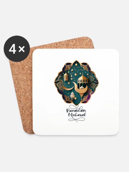 Ramadan Gift Eid Mubarak Islam Allah Muslim - Coasters (set of 4) - white