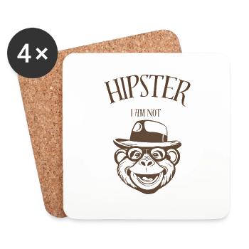 HIPSTER, I AM NOT - Coasters (set of 4) - white - Front