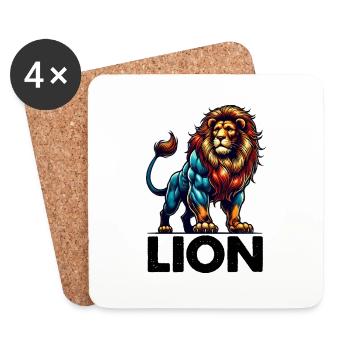 lion tier - Untersetzer (4er-Set) - Weiß - Vorne