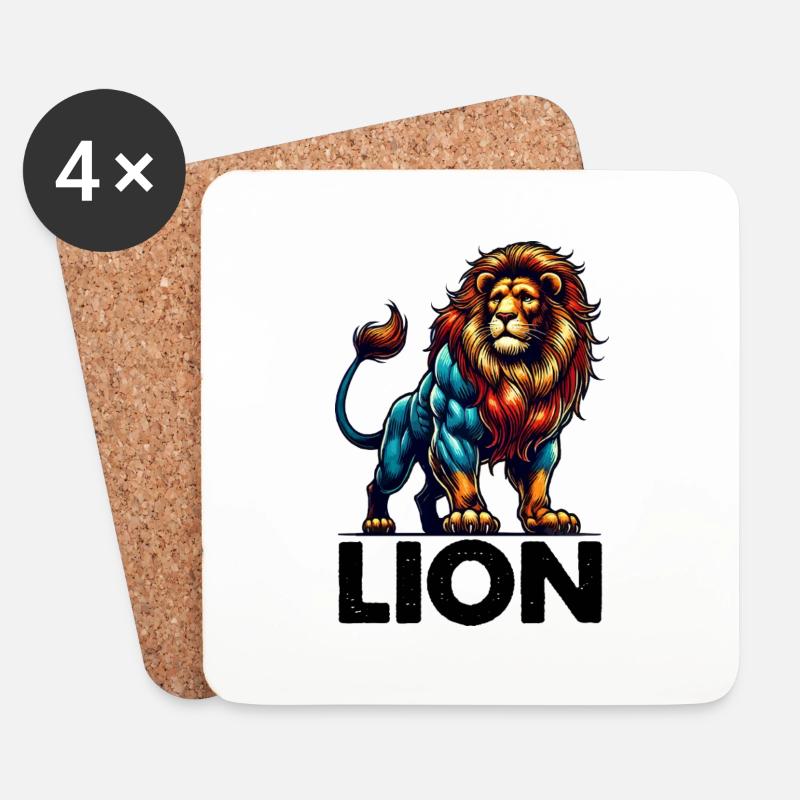 lion tier - Untersetzer (4er-Set) - Weiß