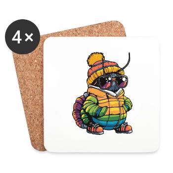 Wurm Cool Comic - Coasters (set of 4) - white - Front