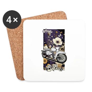 Star (white) // Illustration - Coasters (set of 4) - white - Front