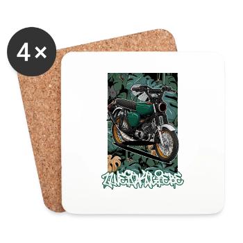 S51 (grün) // Illustration - Untersetzer (4er-Set) - Weiß - Vorne