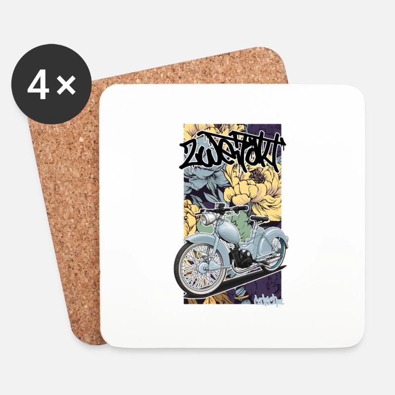 SR 2 (hellblau) // Illustration - Untersetzer (4er-Set) - Weiß