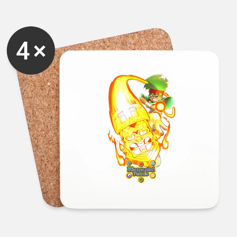Ikit beschwört Tiki Skate! - Untersetzer (4er-Set) - Weiß