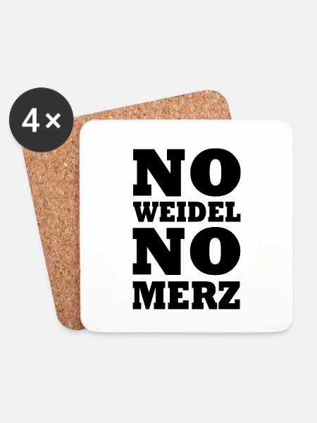 No weidel no merz - Untersetzer (4er-Set) - Weiß