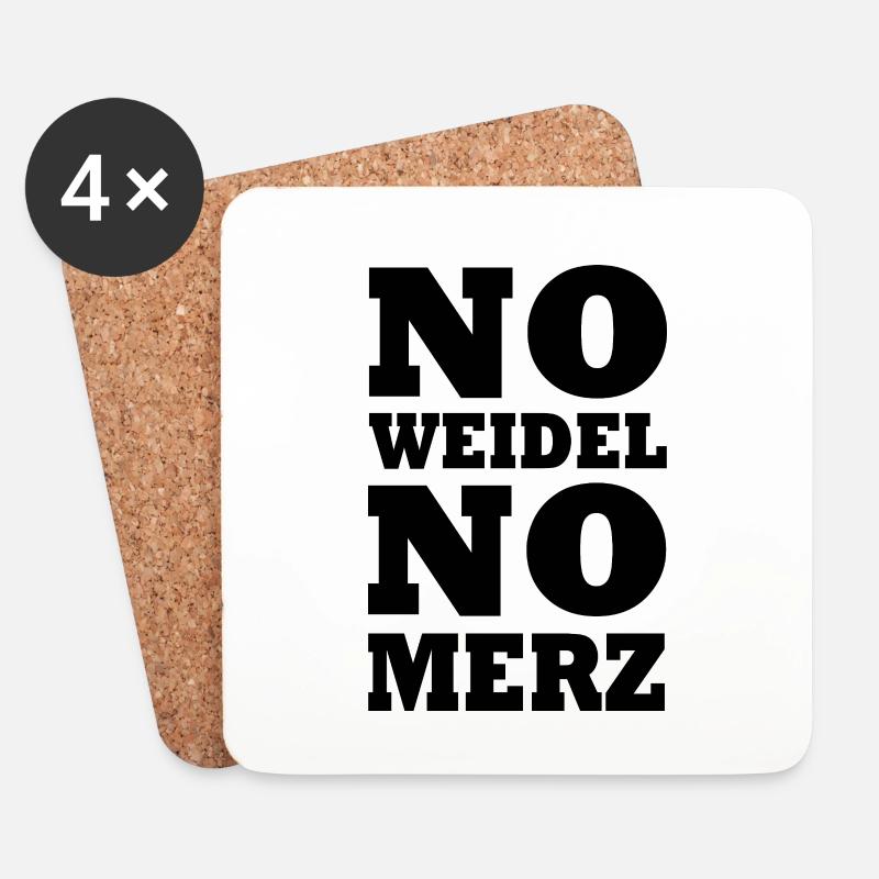 No weidel no merz - Untersetzer (4er-Set) - Weiß