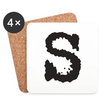 S - Coasters (set of 4) - white - Front